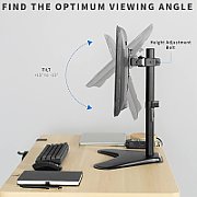 Suport birou pentru monitor, Techly, 13''-27'', Vesa, 10kg, Negru, ICA-LCD 2500