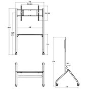 Stand TV, universal, reglabil inaltime, raft inclus, 55 - 86 inch, Techly, Alb, ICA-TR53MW