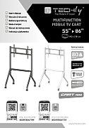 Stand TV, universal, reglabil inaltime, raft inclus, 55 - 86 inch, Techly, Alb, ICA-TR53MW