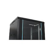 Rack 37U 600x600, montare pe podea, usa din sticla, panouri laterale detasabile si securizate, dezasamblat, culoare negru RAL 9004, DATEUP