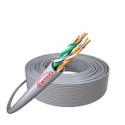 Cablu U/UTP, Cat.5e, Cupru, 24AWG/1, manta PVC, Eca, Fluke Pass, cutie 305m, gri - Emtex