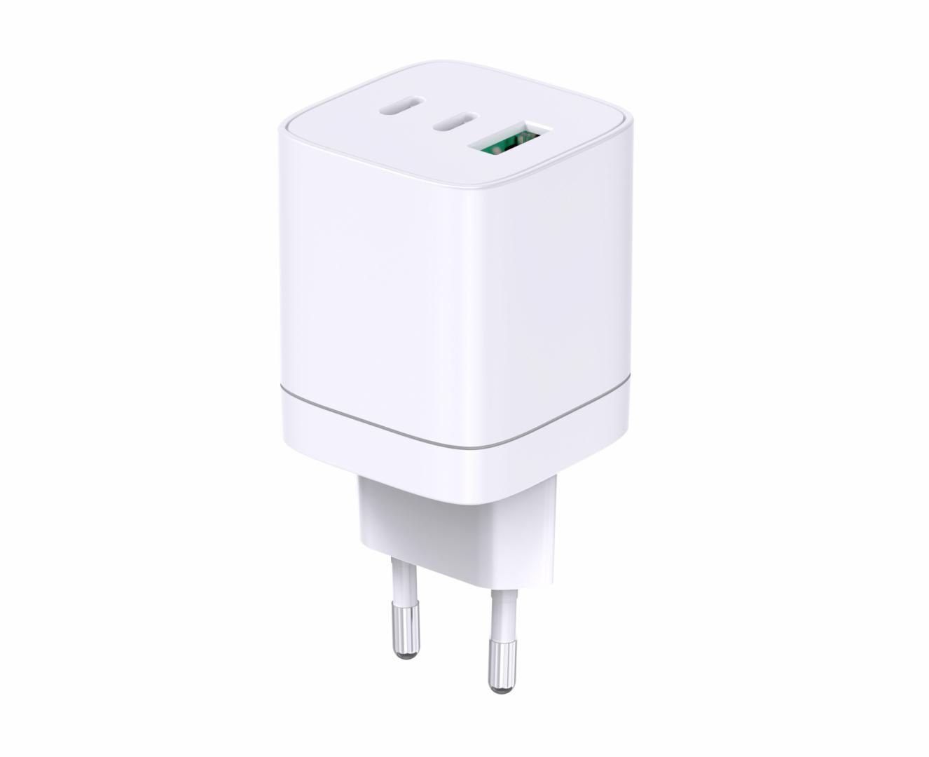 Incarcator cu USB-C-2+USB-A 65W  •Alimentator/incarcator cu USB •Ieșire USB-C: C1 și C2: 5V/3A, 9V/3A, 12V/3A, 15V/3A, 20V/3,25A (65W) PPS: 5-11V/5A (55W) A1: 5V/4,5A, 9V/3A, 12V/2,5A, 20V/1,5A(30W) C1+C2: 45W+20W (max. 65W) C1+A1: 45W+18W (max. 63W ) C2+A1: 7,5W+7,5W (max. 15W) C1+C2+A1