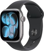 Apple Watch Series 11 space grey aluminium 42mm 4G black sport band Size S/M