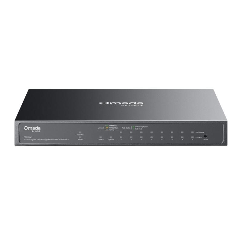 10-PORT 1G EASY MANAGED SWITCH/63 W POE POWER WITH 8-PORT POE+