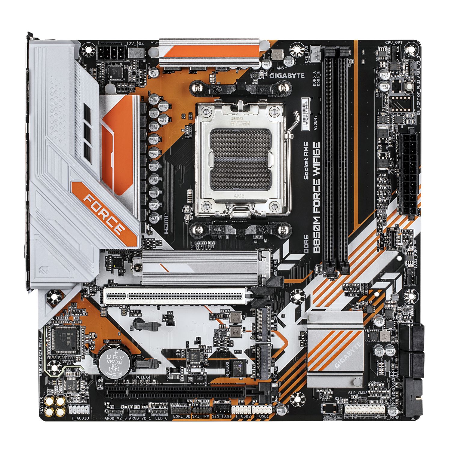 Placa de Baza GIGABYTE B850M FORCE WIFI 6E, 2x DDR5, 1x HDMI, 1x DP, 1x PCIE x16, 1x PCIE 4.0 x16, 3x M.2, 4x SATA 6GB/s, mATX