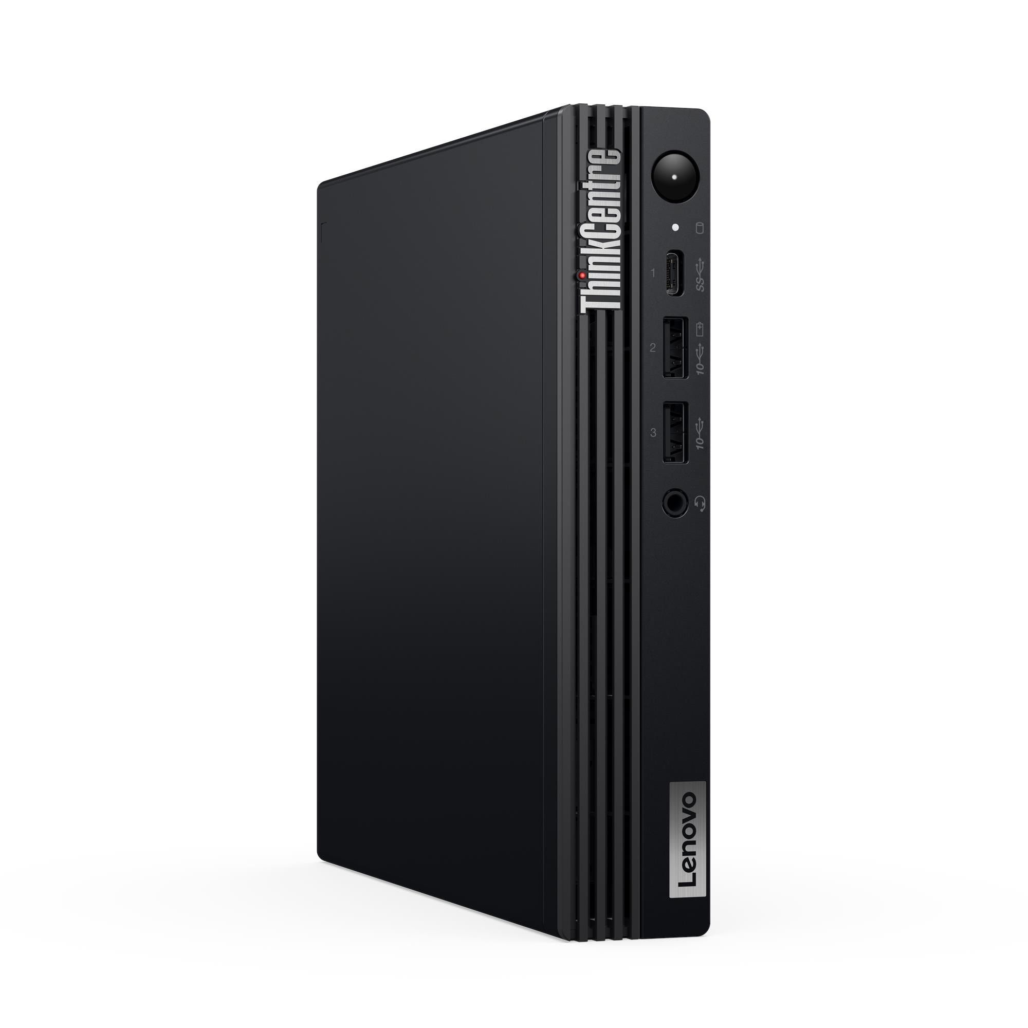 Desktop PC Lenovo ThinkCentre M70q Gen 5 Tiny (1L), Intel Core i5-13400T (10 C / 16 T, 1.3 GHz - 4.40 GHz, 20 MB cache, 35 W), 16 GB DDR4, 256 GB SSD, Fara unitate optica integrata, Intel UHD Graphics Partajata, 65 W - adaptor extern, Fara sistem de operare