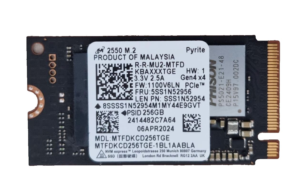 SSD Micron 2550 256 GB PCIe 4.0 x4 M.2 2242
