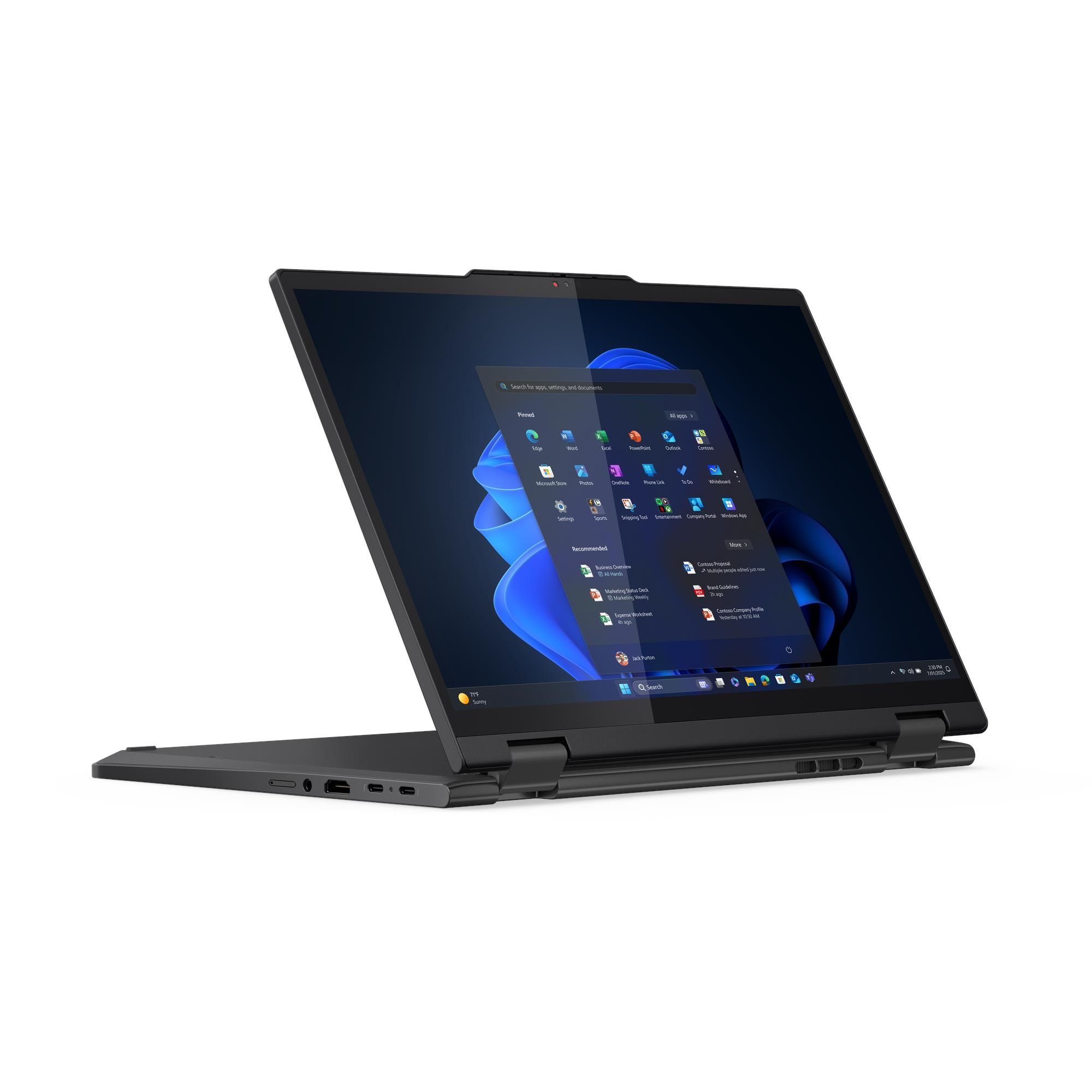 Laptop Lenovo ThinkPad T14s 2-in-1 Gen 1 21R3004KRI, 14 inch 1920 x 1200 Touchscreen, Intel core ultra 7 255U (12 C / 14 T, 2.4 GHz - 5.2 GHz, 12 MB cache, 15 W), 32 GB LPDDR5X, 1 TB SSD, Intel Graphics, Windows 11 Pro, Tastatura English (EU), Black