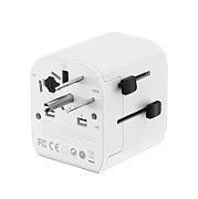 ALIMENTATOR retea 220V GEMBIRD, universal, EU la conectori: US/UK/CN/AU, cu impamantare, 1x Schuko, 1x USB Type-C PD 20W, 1x USB-A QC 18W, siguranta 10A, max. 2500W, alb,  TPA-EU1A1C20-01-W  (timbru verde 0.18 lei)