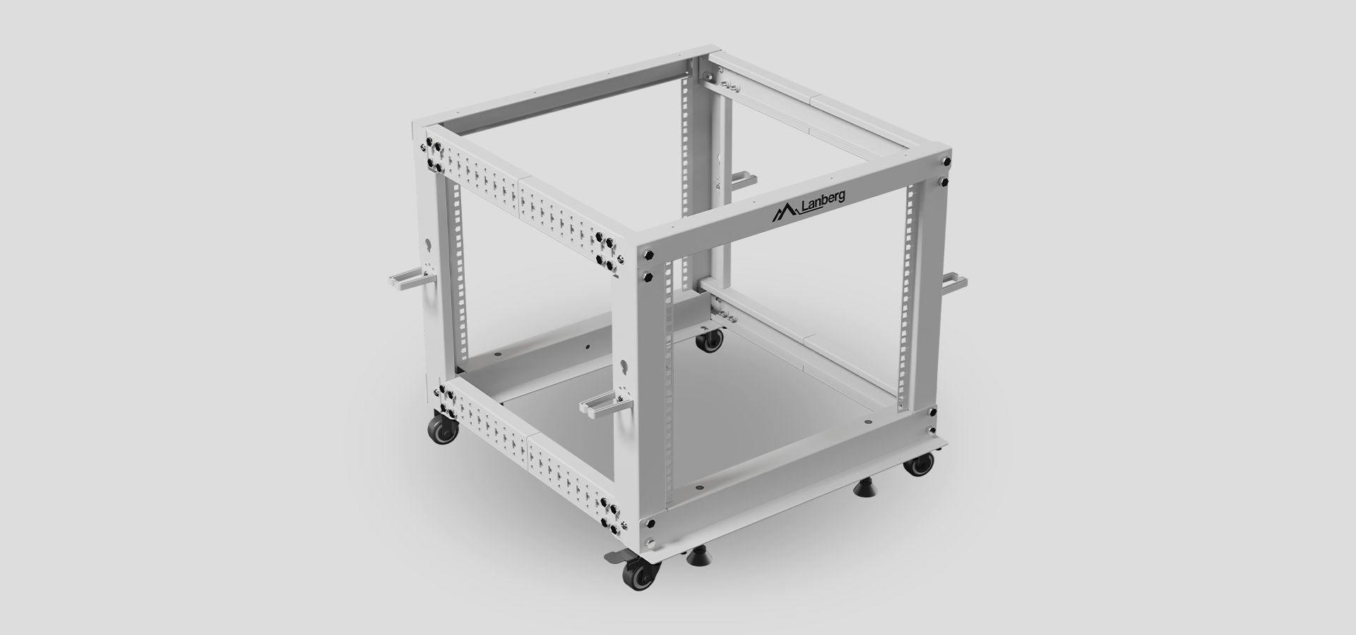 OPEN RACK 19  12U 600X600-1100 ADJUSTABLE GREY LANBERG