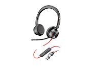 HP Poly Blackwire 8225 Stereo USB-C Headset +USB-C/A Wired Headband Headband USB Type-C Office/Call Center Black