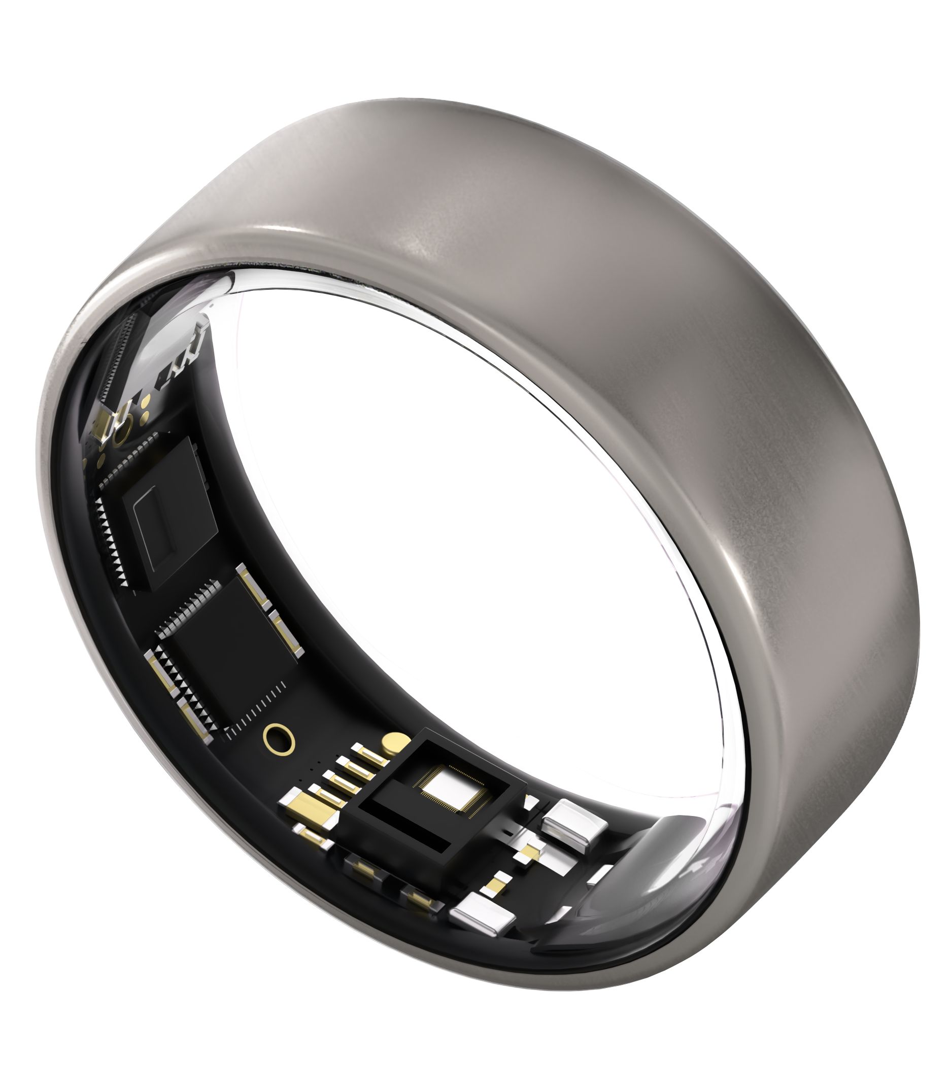 Ultrahuman Ring Air - Smart Ring, Charger, USB Cable / Size-07- Raw_Titanium