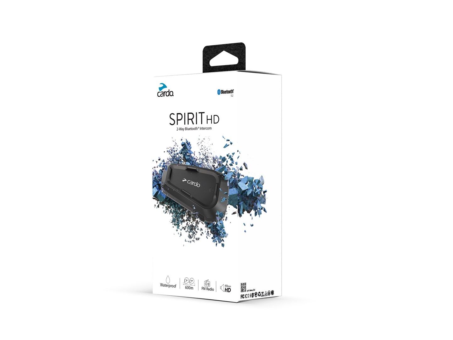 Cardo Spirit HD motorcycle intercom 2 channels 600 m Black