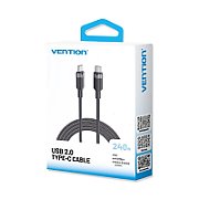 Kabel USB-C do USB-C 2.0 PD 3.1 Vention 5A 240W 2m czarny