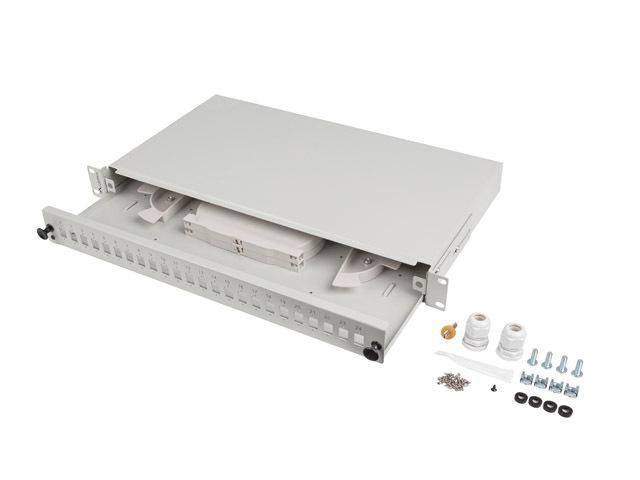 Patch panel fibră rack 19  1U  24x SC simplex / 24x LC duplex + accesorii