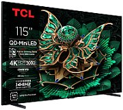 Televizor TCL MiniLed 115C7K, 291 cm, Smart Google TV, 4K Ultra HD, 100Hz, Clasa E