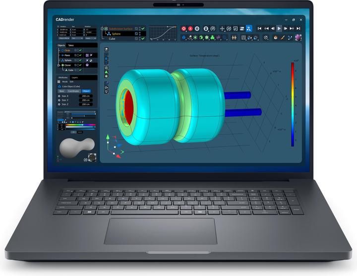 Laptop Dell Pro Max 18 Plus MB18250, 18 inch 2560 x 1600, Intel Core ultra 7 265HX (20 C / 20 T, 2.3 GHz - 5.3 GHz, N/A cache, N/A), 32 GB DDR5, 1 TB SSD, Nvidia RTX PRO 2000, Ubuntu, Tastatura English International, N/A