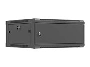 Dulap rack de perete Lanberg 19 , 4U, 600x450 mm, pentru asamblare, usa metalica, RAL9004, IP20, usa metalica, negru