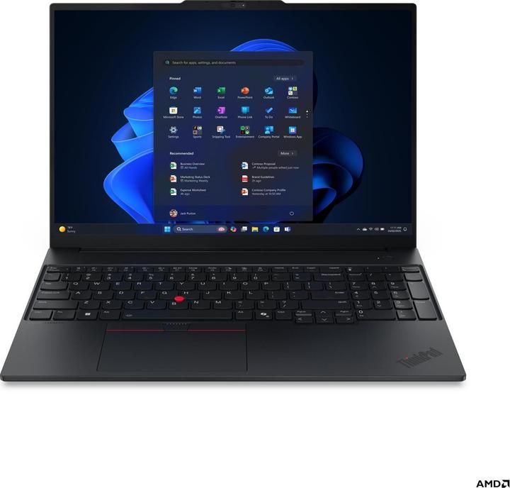 Laptop Lenovo ThinkPad E16 G3 21ST0053RI, 16 inch 1920 x 1200, AMD Ryzen 5 220 (6 C / 12 T, 3.2 GHz - 4.9 GHz, N/A cache, N/A), 16 GB DDR5, 512 GB SSD, AMD Radeon 740M, Free DOS, Tastatura International, Black