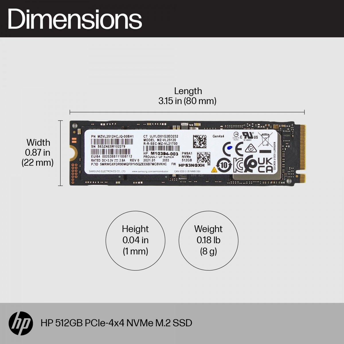 SSD HP 512 GB PCIe 4.0 x4 M.2 2280