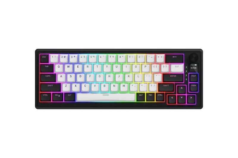 HATOR Skyfall 65 MAG ULTIMA 8K wireless. Keyboard form factor: 65%. Keyboard style: Straight. Connectivity technology: Wired & Wireless, Device interface: USB + RF Wireless + Bluetooth, Keyboard key switch: Magnetic-mechanical key switch, Keyboard layout: QWERTY. Backlight type: RGB LED. Recommended