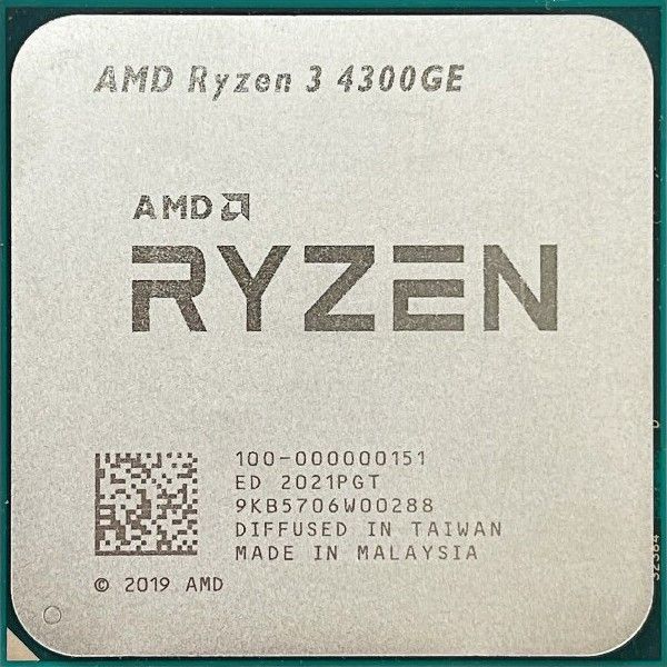 Procesor AMD Ryzen 3 4300GE, 4C / 8T, 3.50 - 4.00 GHz, 6 MB cache, 35 W, Tray