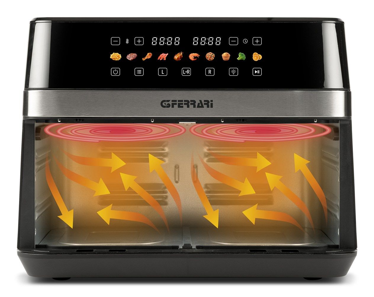 G3 Ferrari G10223 fryer Double 12 L Stand-alone 2200 W Hot air fryer Black  Stainless steel