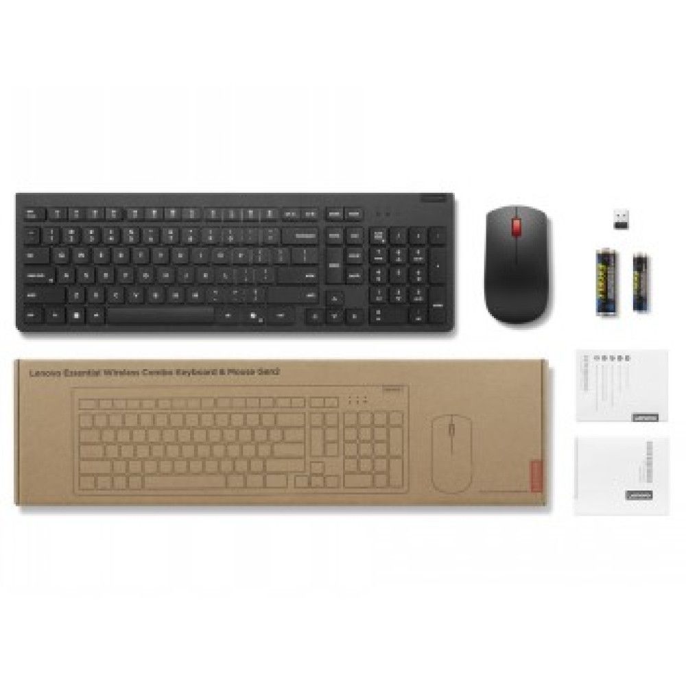 Lenovo 4X31R64491 keyboard Mouse included Office RF Wireless Black