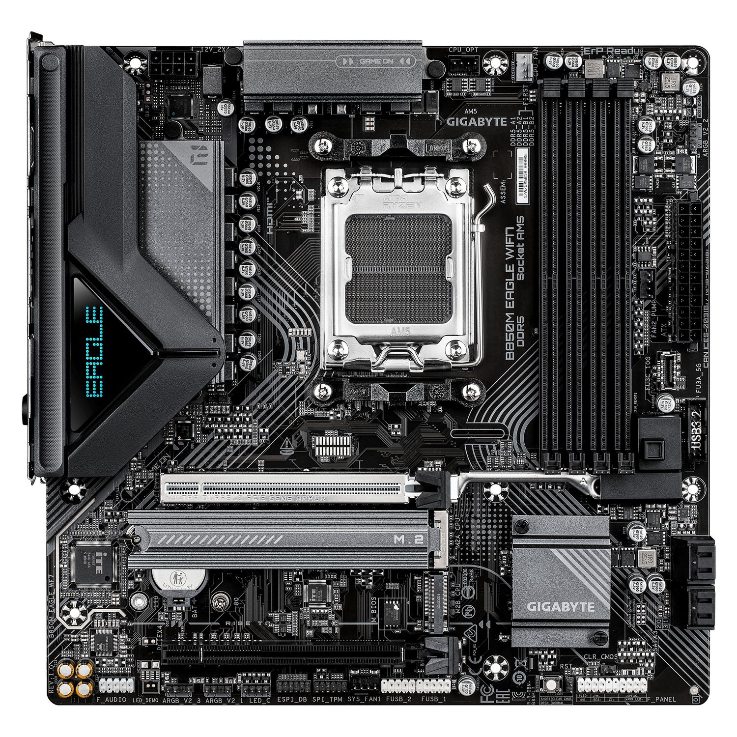 GIGABYTE B850M EAGLE WIFI7. Processor manufacturer: AMD, Processor socket: Socket AM5, Compatible processor series: AMD Ryzen 7000 Series, AMD Ryzen 8000 Series, AMD Ryzen 9000 Series. Supported memory types: DDR5-SDRAM, Maximum internal memory: 256 GB, Memory slots type: DIMM. Supported storage