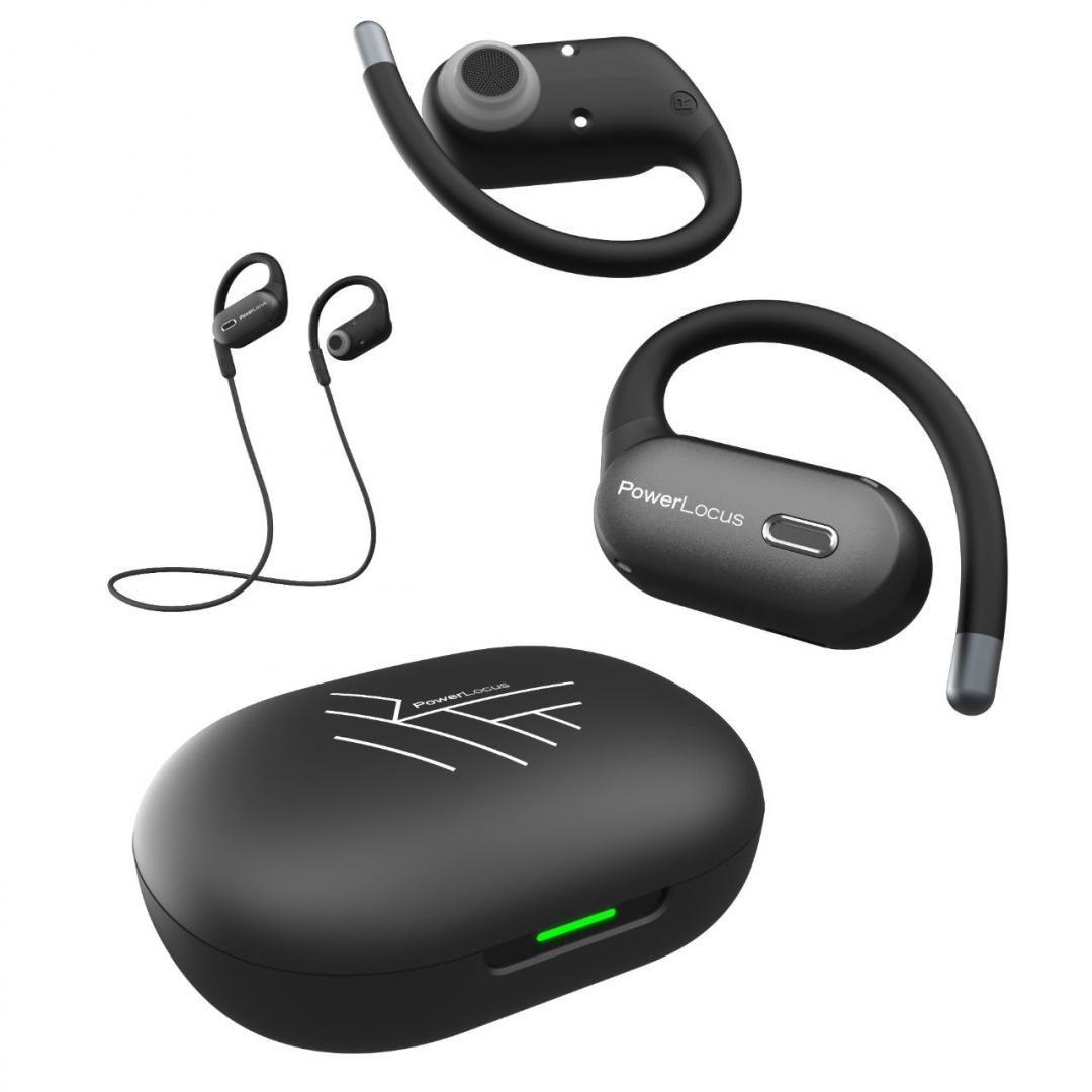 Casti Wireless PowerLocus, versiunea Bluetooth 5.3, sensibilitate mare: 99-+3dB, raspuns in frecventa : 20 Hz - 20 000 Hz, autonomie: pana la 30 ore, negru
