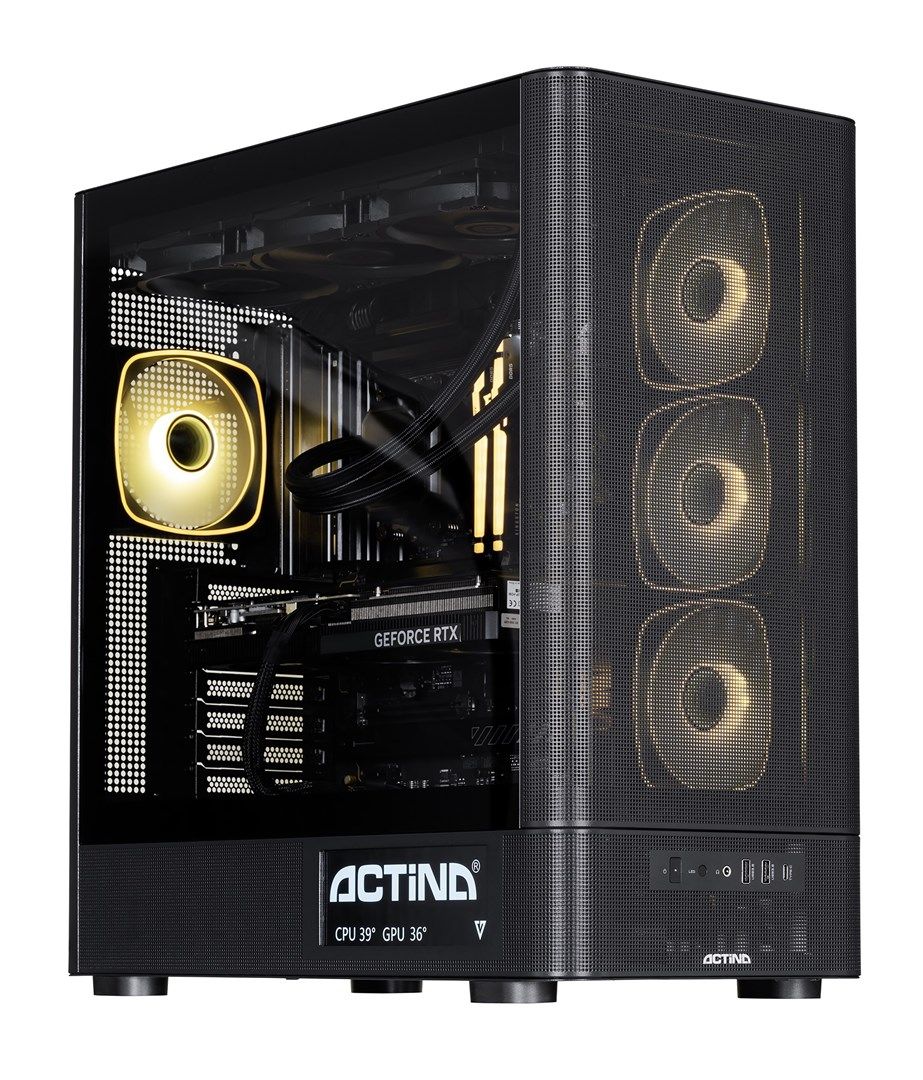 Desktop PC Actina, Intel 270K Plus (24 C / 24 T, 3.2 GHz - 5.3 GHz, 36 MB cache), 32 GB RAM, 1 TB SSD, Nvidia GeForce RTX 5080 16 GB, Fara sistem de operare