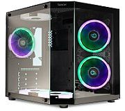 CARCASA  SPACER - gaming, Mini Tower, mATX,  AQUARIUM , fara sursa, sticla securizata, USB 3.0 x 1, USB Type-C x 1, HD-Audio, Jack 3.5mm x 1, PSU shroud, black  SPCS-GC-AQUARIUM-BK