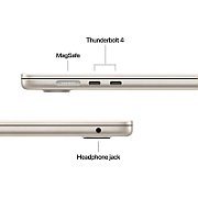 Laptop Apple MacBook Air 15 Z1LT000GY, 15.3 inch 2880 x 1864, Apple M5 10-core (10 C / N/A T, N/A - N/A, N/A cache, N/A), 32 GB LPDDR5X, 512 GB SSD, Apple M5 10-core integrat, Mac OS, Tastatura English International, Starlight