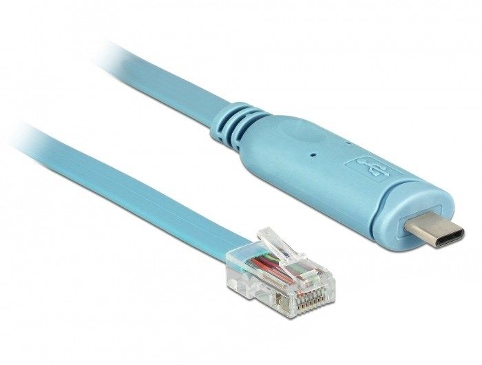 DELOCK Adapter USB2.0/C St > Seriell RS232 RJ45 St 3.0m blau