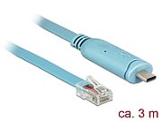 DELOCK Adapter USB2.0/C St > Seriell RS232 RJ45 St 3.0m blau