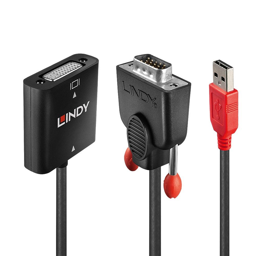 LINDY Konverter VGA auf DVI-D 1920x1200 Strom ĂĽber USB