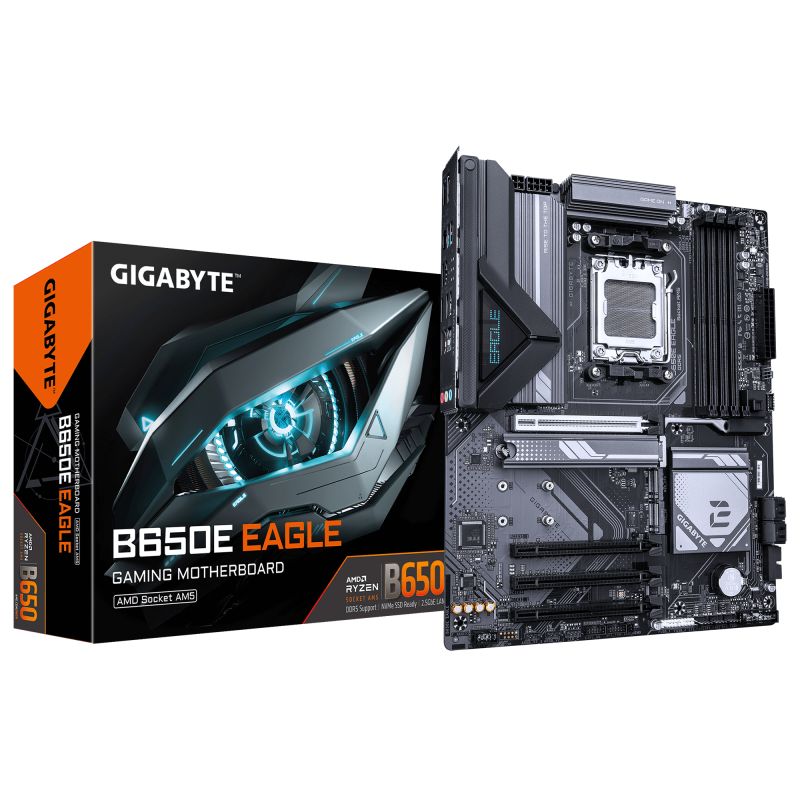 Placa de baza GIGABYTE B650E EAGLE, socket AM5, 4x DDR5 UDIMM, 4x SATA, 4x NVMe, 11x USB-A, 2x USB-C, ATX
