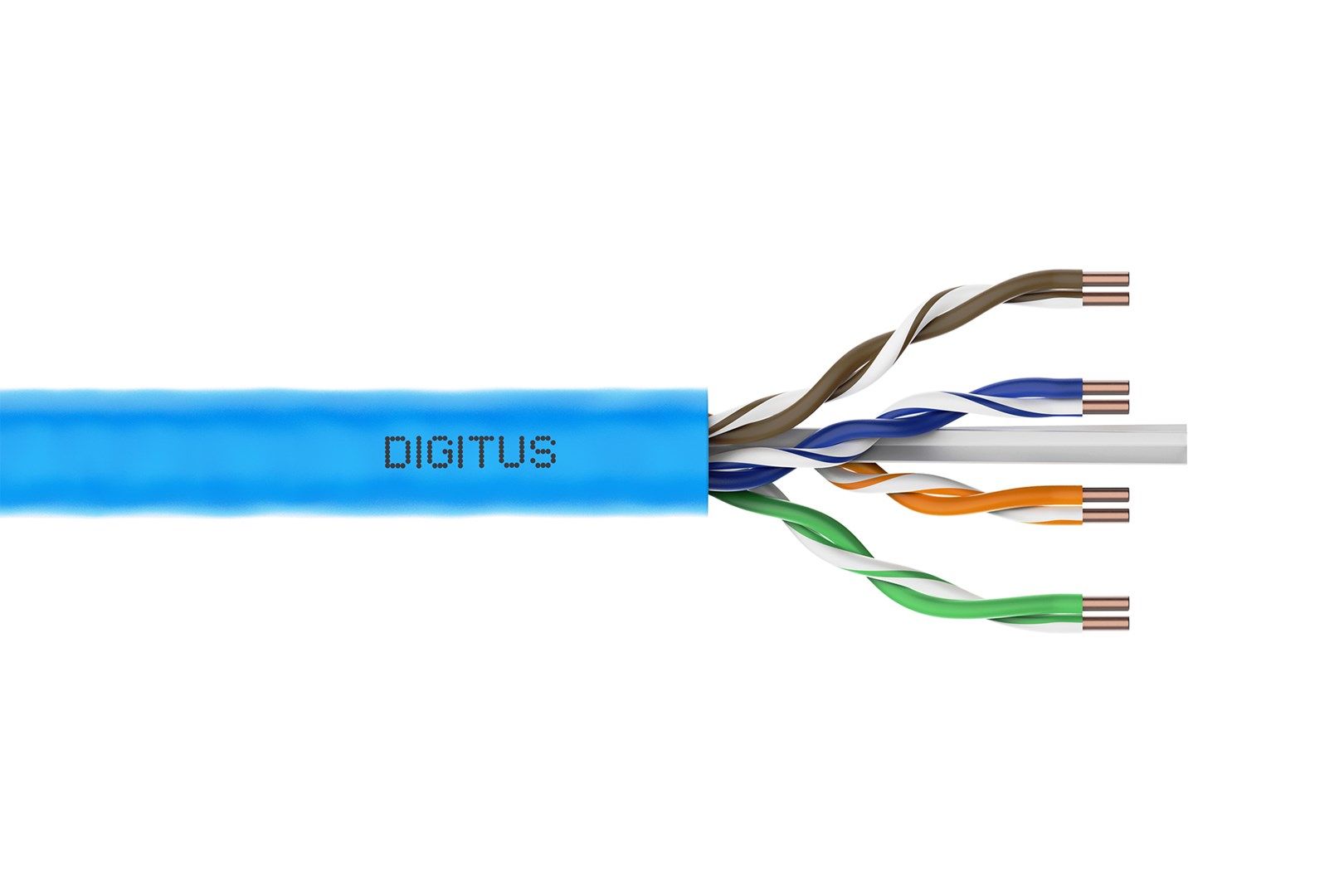 DIGITUS Cat6A INSTALLATION CABLE  U/UTP  B2ca  AWG 23/1  LSOH  500m  blue  reel