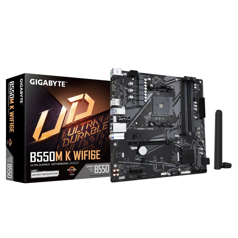 GIGABYTE B550M K WF6E AM4 4xDDR4 mATX HDMI DP USB MB