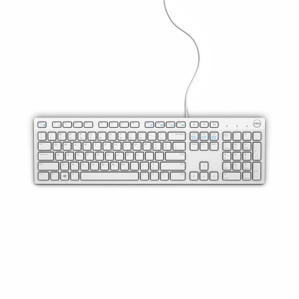 Dell Keyboard Multimedia KB216, US International Layout, Conectivity: Wired, Hot Keys Function: Volume, mute, play/pause, backward, forward, Keys Style: Chiclet, Keyboard Technology: Plunger, Interface: USB, Cables Included: 1 x USB cable, Width: 44.2 cm, Depth: 12.7 cm, Height: 2.44 cm, Weight: 503
