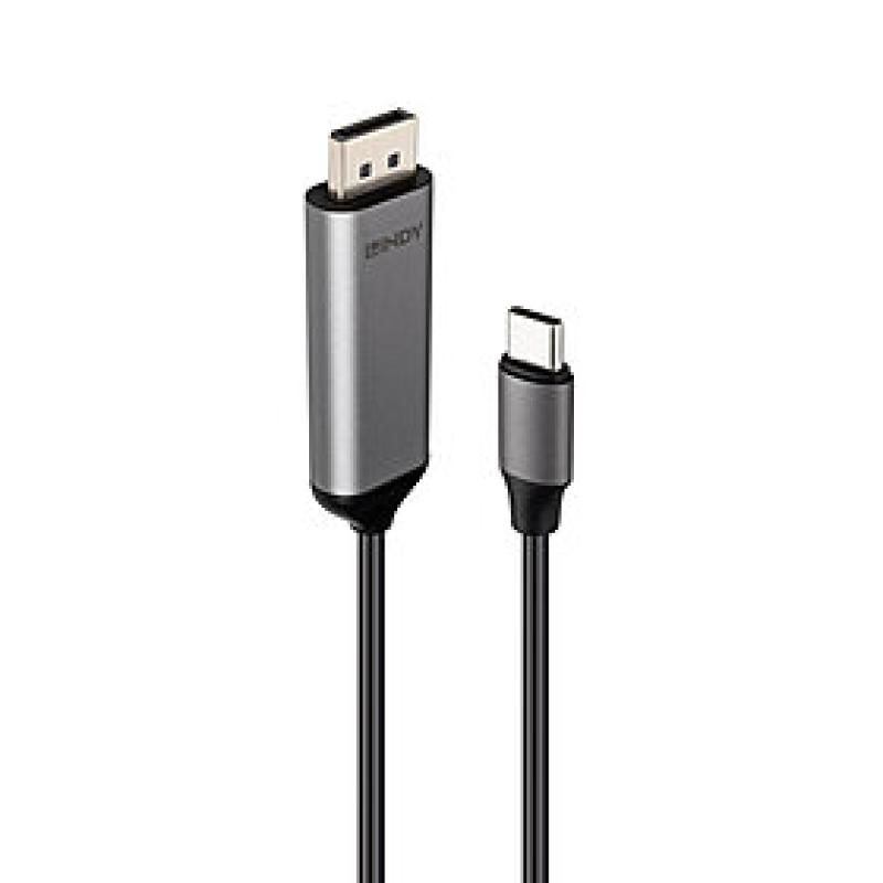 Cablu Lindy Bi-Directional USB C la DisplayPort, lungime 1m, Supported Bandwidth: 32.4Gbps, rezolutie maxima 7680x4320@60Hz