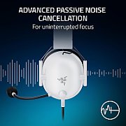 Casti Razer Blackshark V2 X cu fir pentru PlayStation, frecventa 12 Hz – 28 kHz, sensibilitate 100 dB, izolare fonica pasiva, frecventa de raspuns microfon: 100 Hz – 10 kHz, interfata jack 3.5 mm, alb