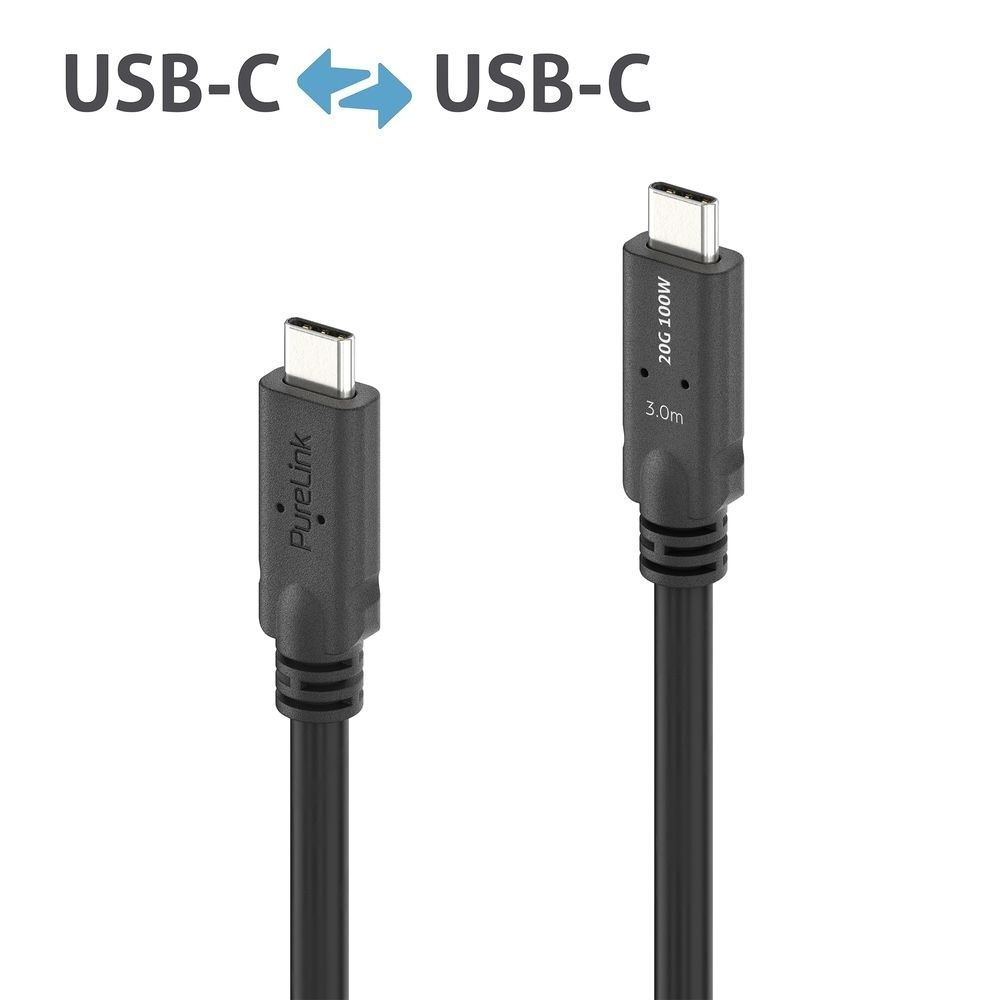 PureLink MicroX4 USB-C auf USB-C Kabel USB4 Gen2x2 20Gbps  100W  3 00 m