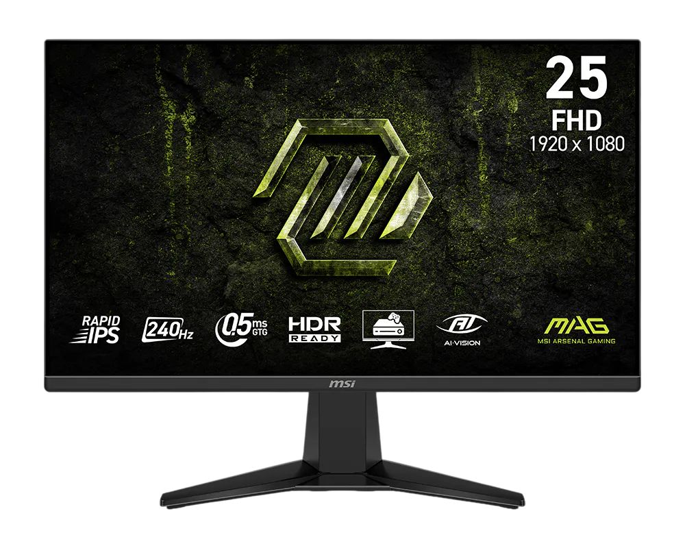 MSI MAG 255F X24 25inch Gaming Monitor FHD Rapid IPS 240Hz 0.5ms DP 2xHDMI
