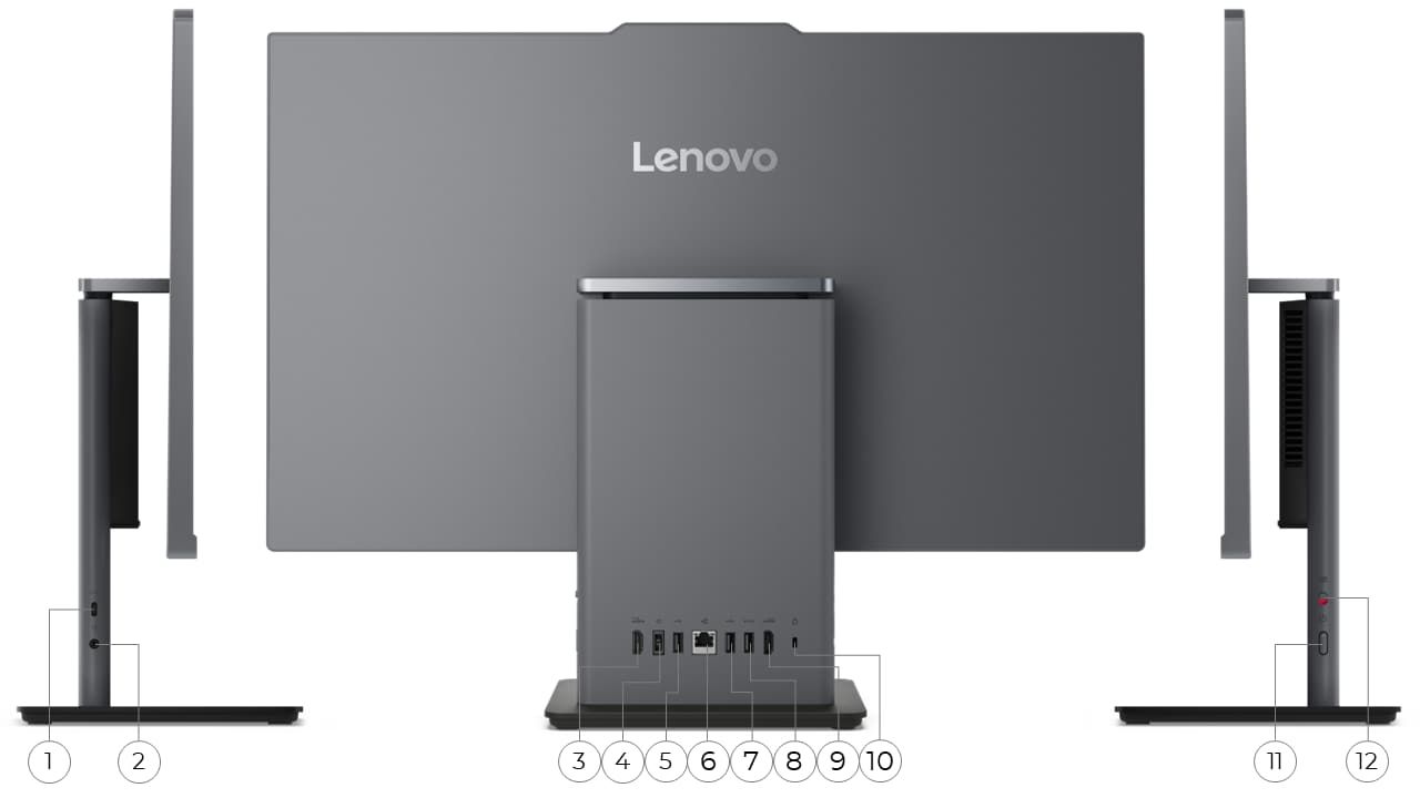 All-In-One lenovo Intel SoC 12SD0069RI, 27 inch 1920 x 1080 pixeli, Intel 240H (10 C / 16 T, 2.5 GHz - 5.2 GHz, 24 MB cache, 115 W), 32 gb DDR5, 1 TB SSD, Intel Intel Graphics, Windows 11 Pro Versiune OS 64 bit - limba Romanian / English, Gri