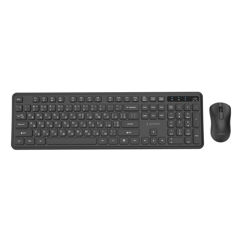 Gembird KBS-WPS-01 Slim Pro Business wireless desktop set  black  US layout