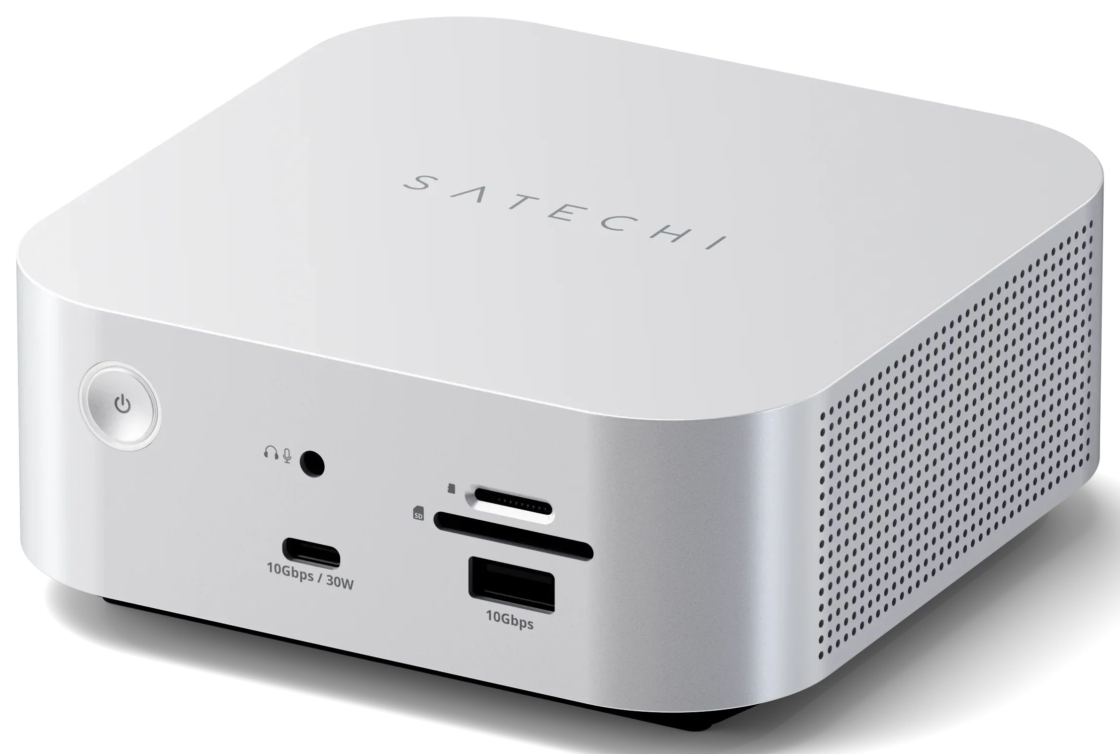 Satechi Thunderbolt 5 CubeDock with SSD Enclosure (3xTBT 5 Downstream Ports, TBT 5 Host Port 140W,2x USB-C 3.2, 2x USB-A 3.2, 2.5 Gigabit Ethernet,SD & microSD Reader,M.2 NVMe SSD Enclosure,Active Cooling) - EU - Silver