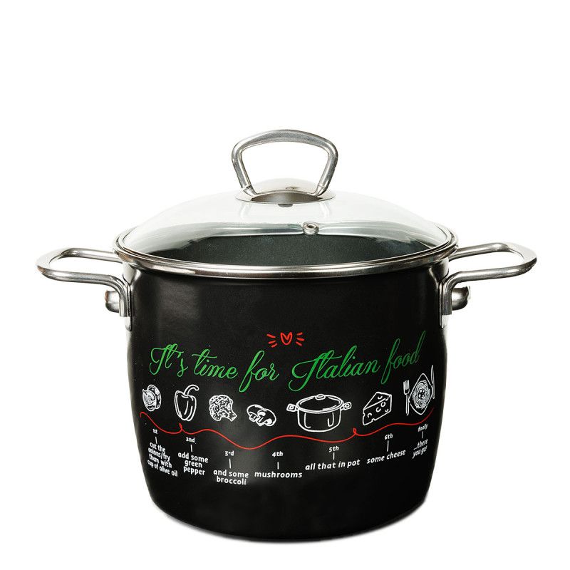 Oala 5.1l cu capac din sticla Italian Food Metalacemail/20cm/5.1l
