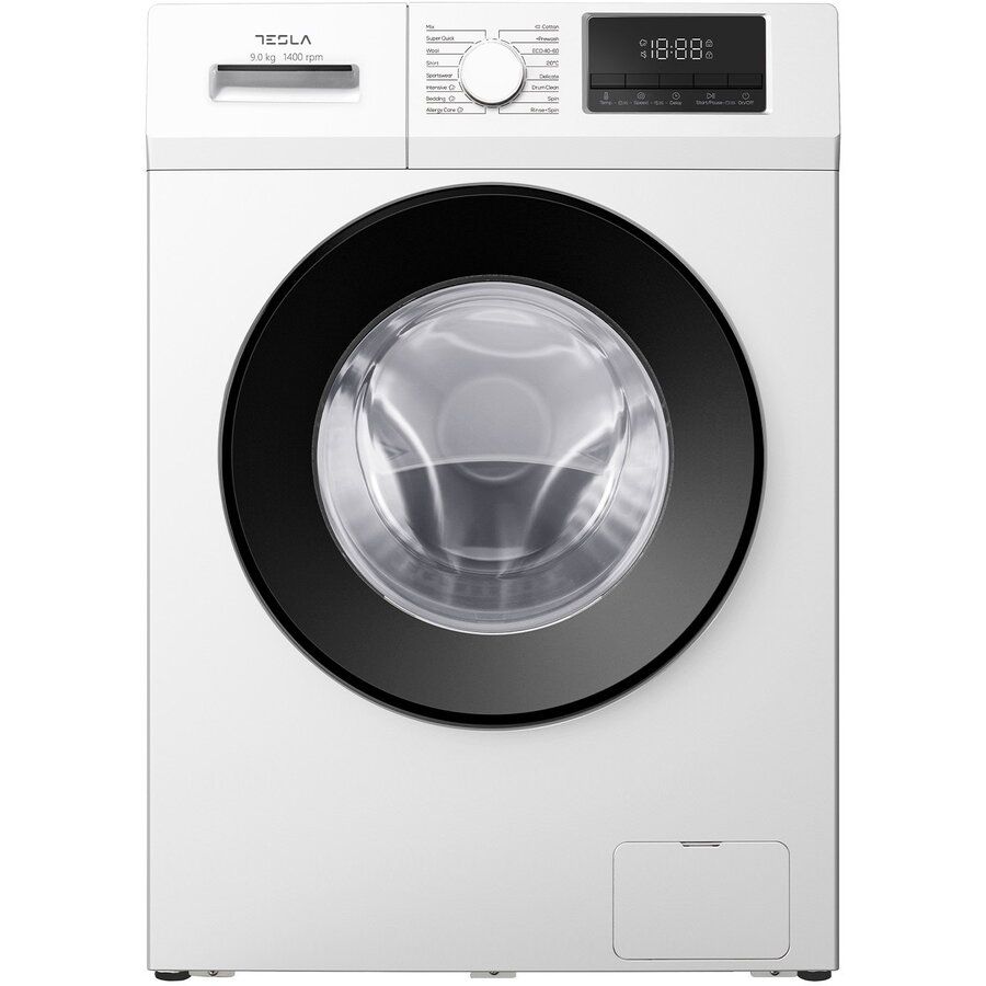 Masina de spalat rufe Tesla WF91461T, 9kg, Clasa A1400 RPM, Inverter, 16 programe, Delay Start, Alb
