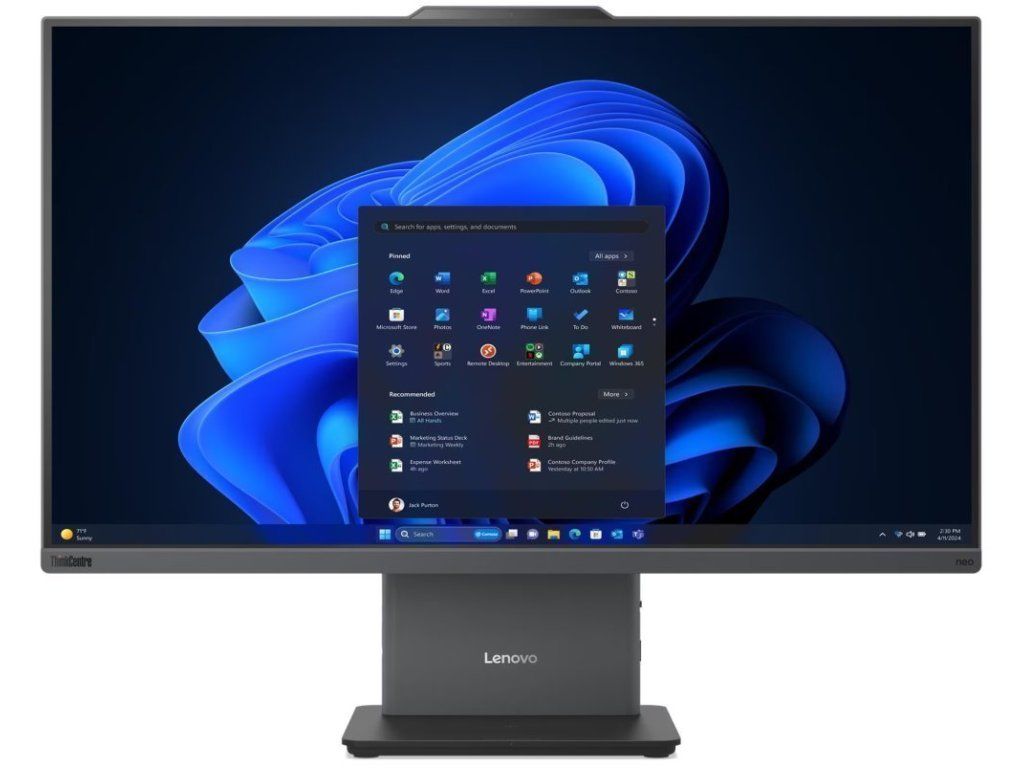 All-In-One Lenovo ThinkCentre neo 55a 24 Gen 6 13FA003JCK, 23.8 inch 1920 x 1080, AMD Ryzen 5 220 (6 C / 12 T, 3.2 GHz - 4.9 GHz, 16 MB cache, 45 W), 8 GB DDR5, 256 GB SSD, AMD Radeon Graphics 0 GB, Windows 11 Pro, Luna Grey